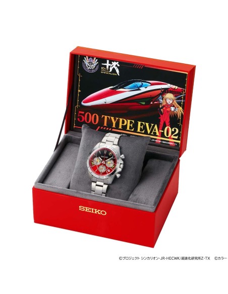 Seiko Evangelion Shinkansen 500 TYPE EVA-02 JDM Limited Edition hecho en Japón 39.8mm